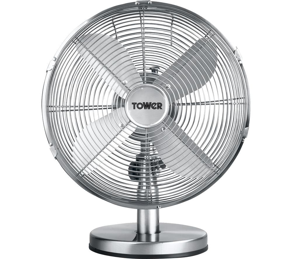 TOWER T605000 Portable 12" Desk Fan - Chrome