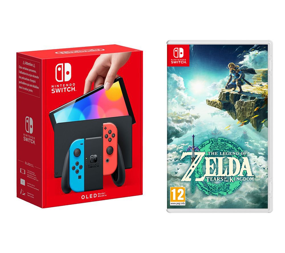 Switch OLED (Red & Blue) & The Legend of Zelda: Tears of the Kingdom Bundle