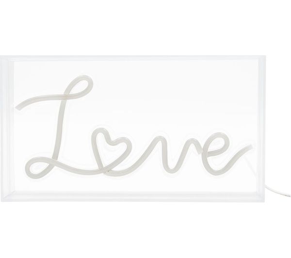 Image of GLOBAL GIZMOS 51419 LED Neon Love Sign - White