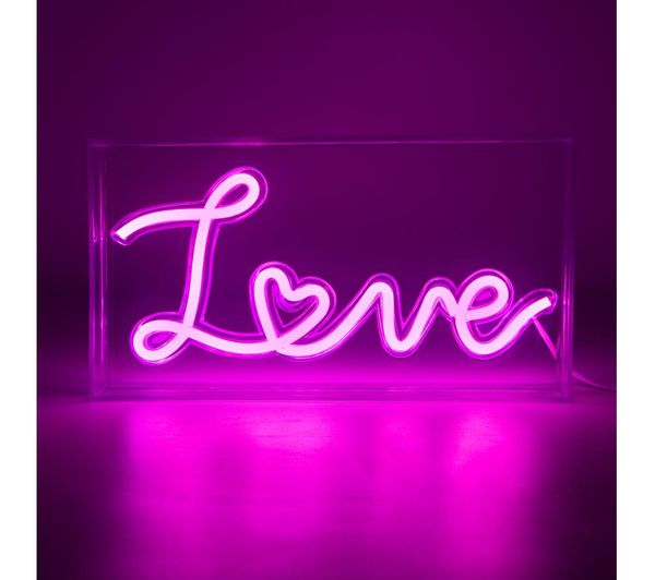 GLOBAL GIZMOS 51419 LED Neon Love Sign - White - 51419 - Currys Business