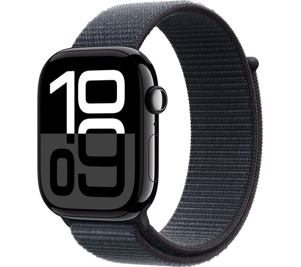 Image of APPLE Watch Series 10 - 46 mm Jet Black Aluminium Case with Ink Sport Loop