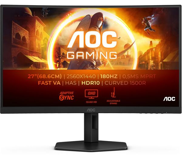 Aoc Cq27g4x Quad Hd 27 Curved Va Wled Gaming Monitor Black