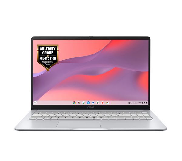 An image of ASUS CX15 15.6" Refurbished Chromebook Plus - Intel® Core™ 3, 128 GB eMMC, Grey (Very Good Condition)