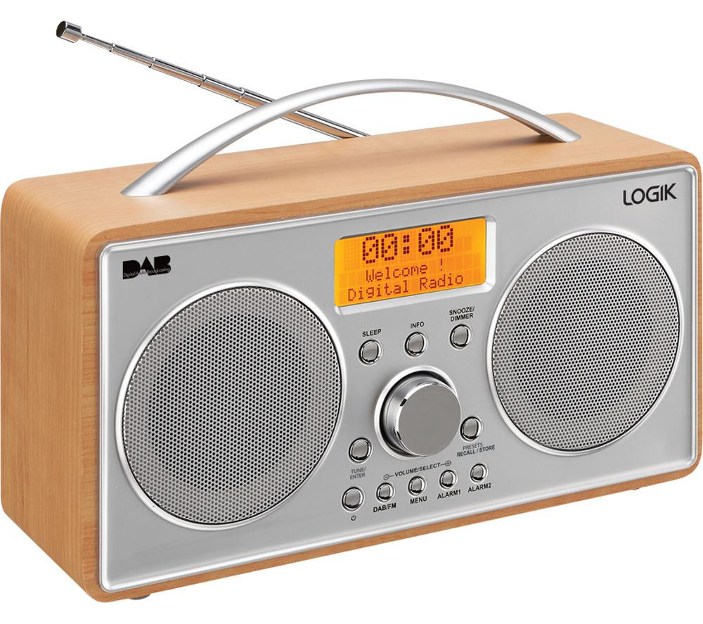 LOGIK L55DAB15 Portable DAB+/FM Radio - Silver & Wood