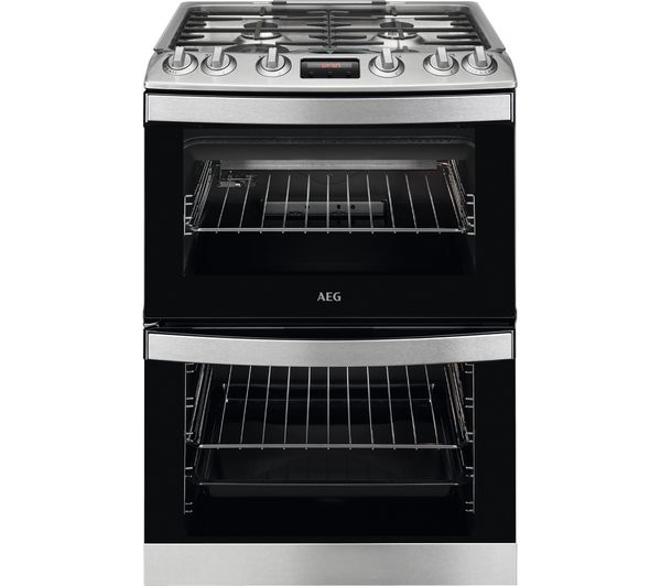 Image of AEG CGB6130ACM 60 cm Gas Cooker - Stainless Steel & Black