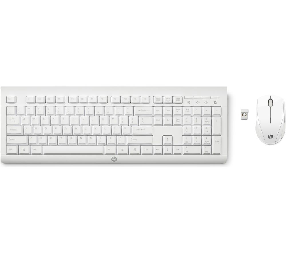 HP C2710 Wireless Keyboard & Mouse Set - White, White