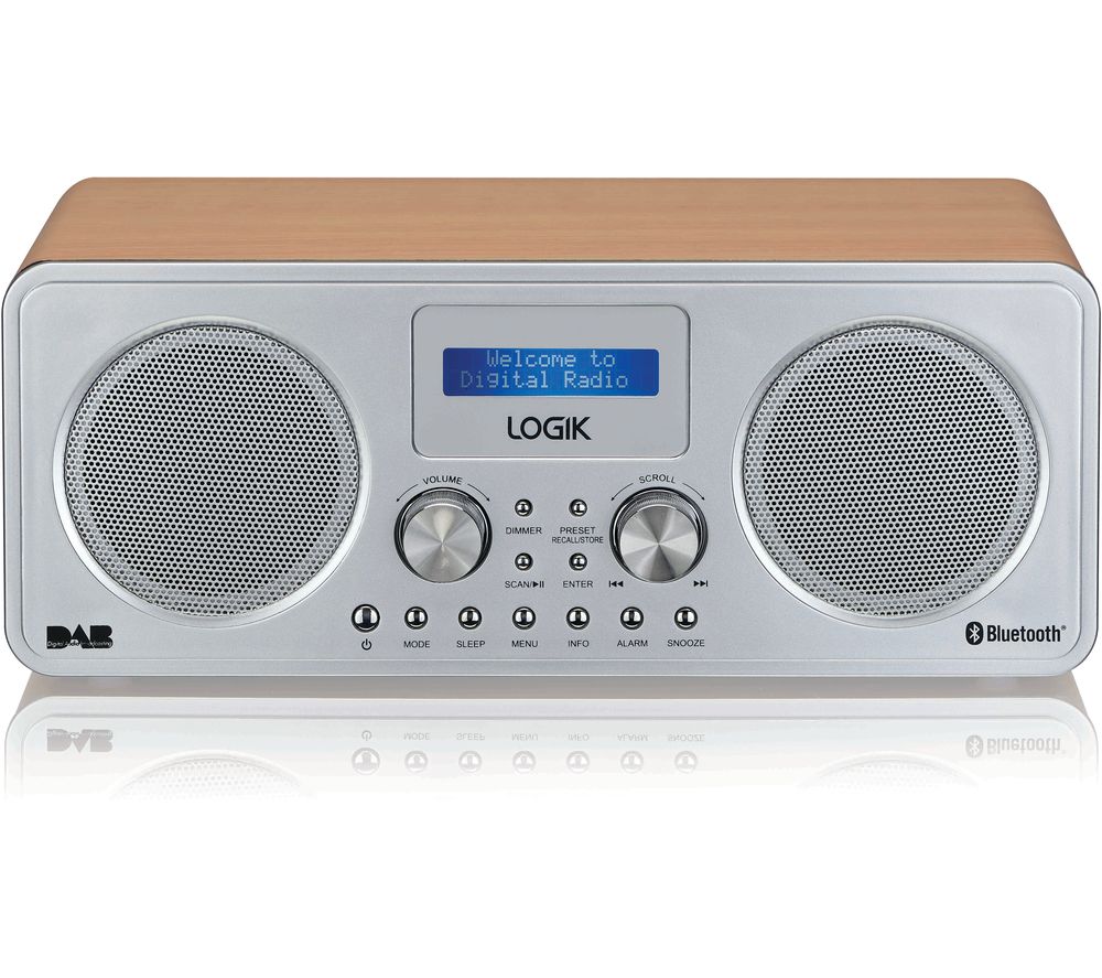 L75DAB20 Portable DAB+/FM Bluetooth Radio - Silver & Wood