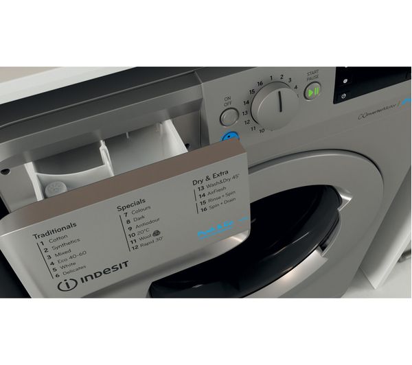 indesit washer dryer silver