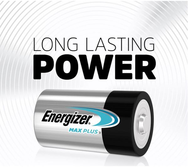 ENERGIZER Max Plus D Alkaline Batteries - Pack of 2