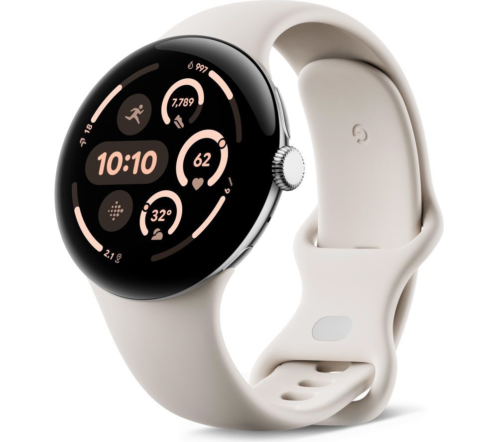 Pixel Watch 3 4G LTE - Silver, Porcelain Band, 45 mm