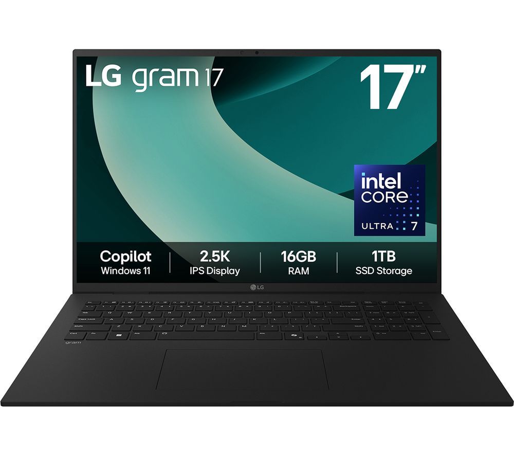 gram 17 17Z90T-G.AA78A1 17" Laptop, Copilot - Intel® Core™ Ultra 7, 1 TB SSD, Black