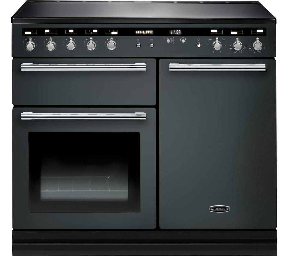 RANGEMASTER Hi-LITE 100 Electric Induction Range Cooker - Slate & Chrome