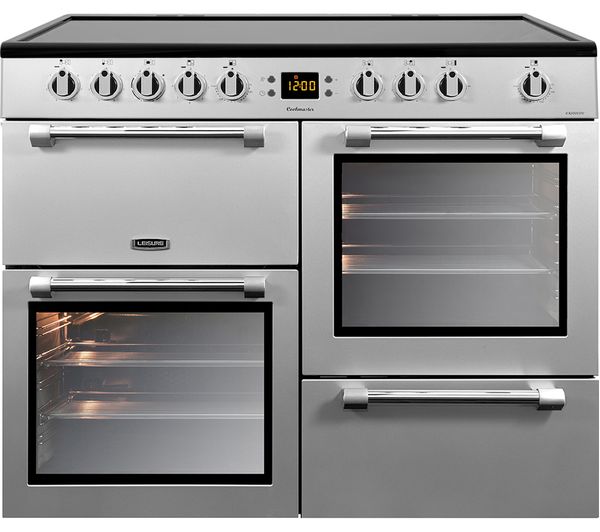 Image of LEISURE Cookmaster CK100C210S Electric Ceramic Range Cooker - Silver & Chrome
