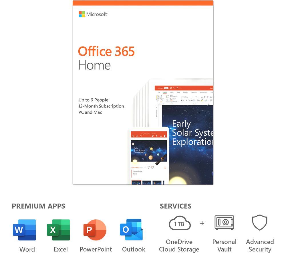 Buy MICROSOFT Office 365 Home - 1 year for 6 users | Free Delivery | Currys