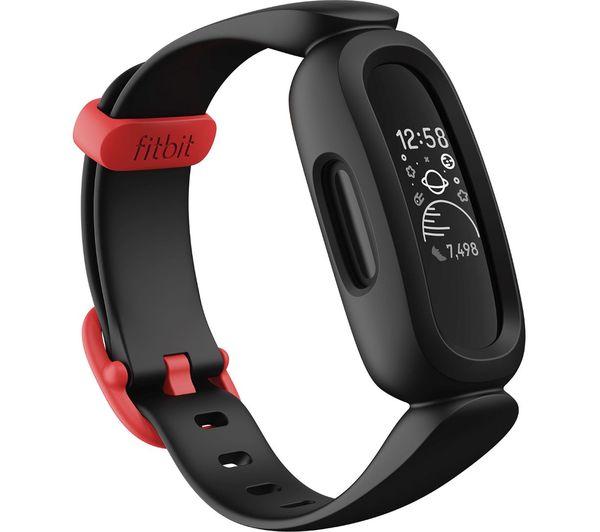 Image of FITBIT Ace 3 Kid's Fitness Tracker - Black & Red, Universal