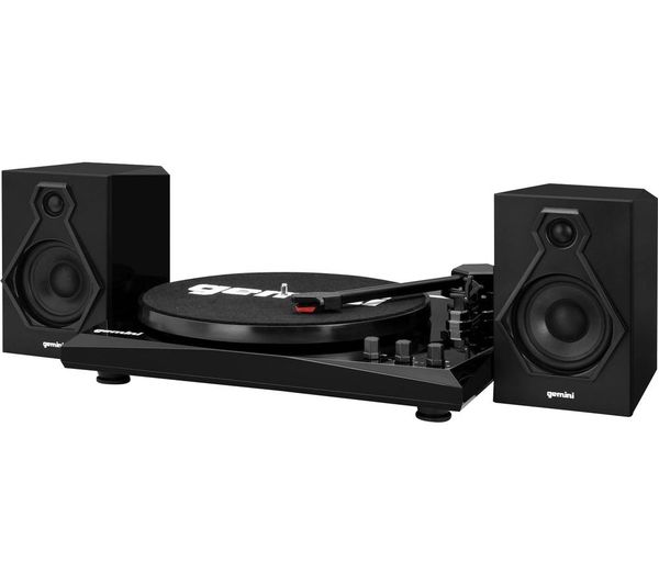 Gemini Tt 900 Bluetooth Turntable With Stereo Speakers Black