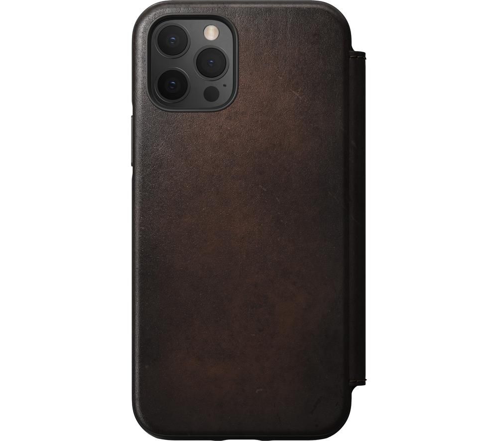 Rugged Folio iPhone 12 & 12 Pro Leather Case - Brown