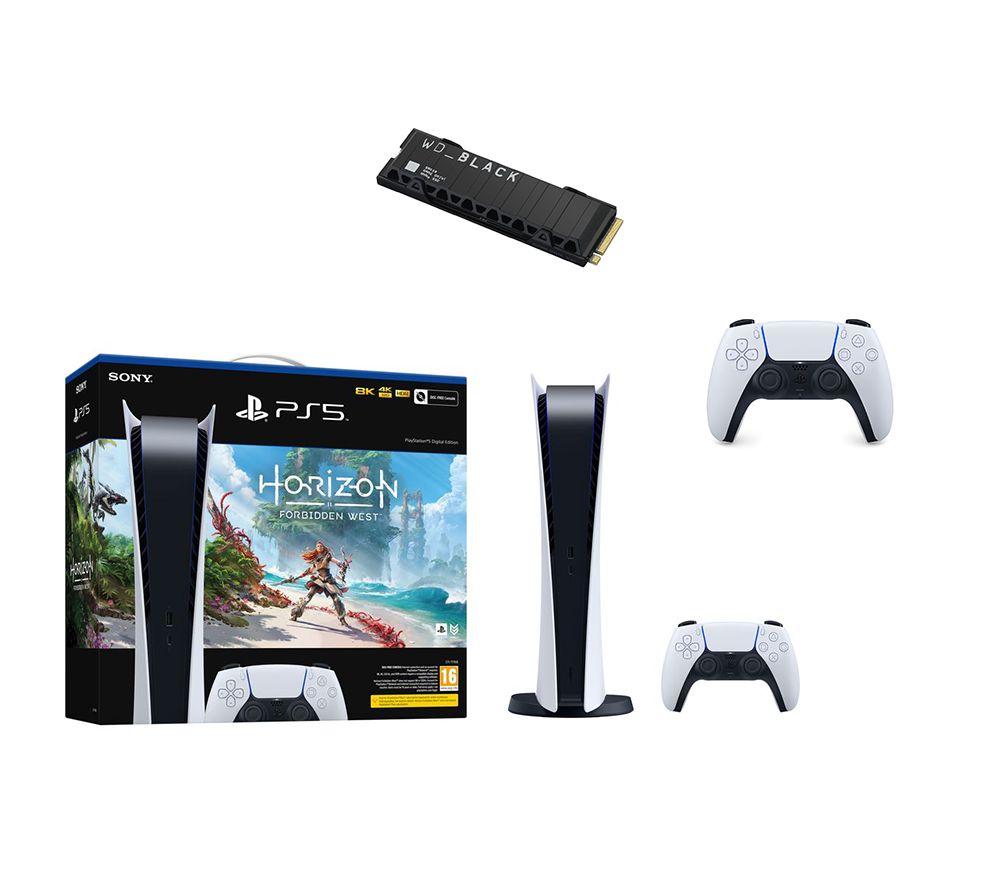 PlayStation 5, Horizon Forbidden West, White Controller & Internal 1 TB SSD Bundle