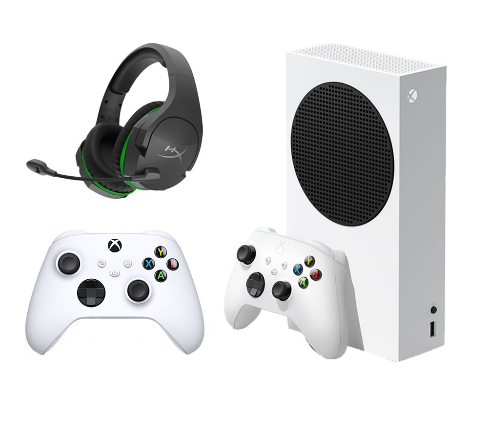 Xbox Series S (512 GB), Additional White Controller & CloudX Stinger Core Xbox Wireless Gaming Headset Bundle