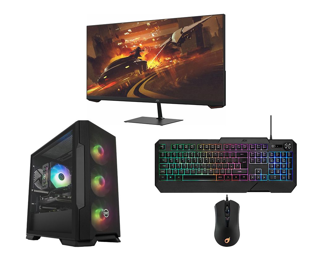 Icon 240 Gaming PC, A27GMF22 Full HD 27" LCD Monitor & ADXCOM223 Keyboard and Mouse Bundle - AMD Ryzen 5, RTX 4060, 1 TB SSD