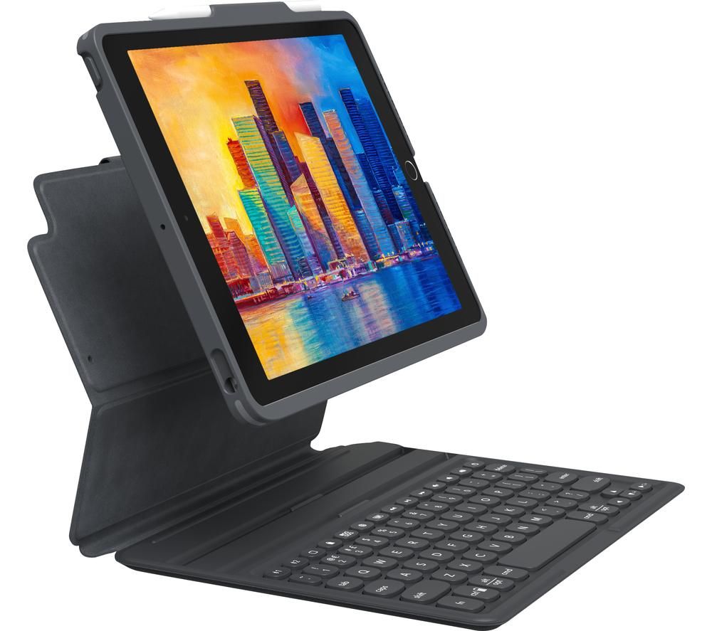 Pro Keys 10.2" iPad Keyboard Folio Case - Black & Grey