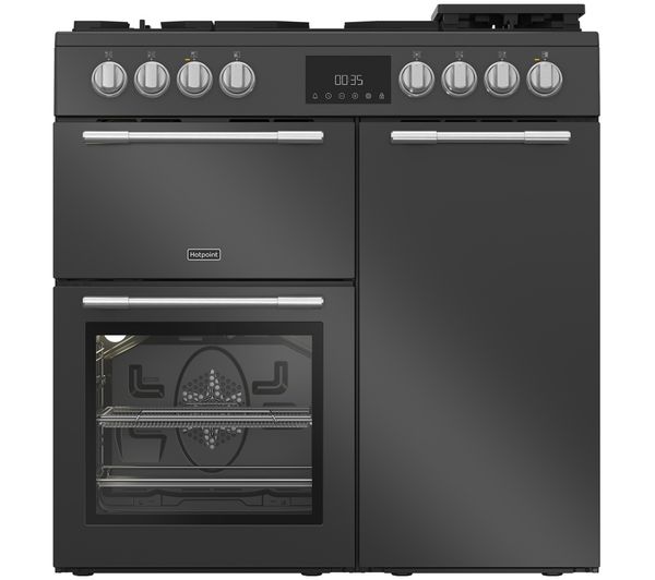 An image of HOTPOINT RH90FA20A 90 cm Dual Fuel Range Cooker with AirFry - Anthracite