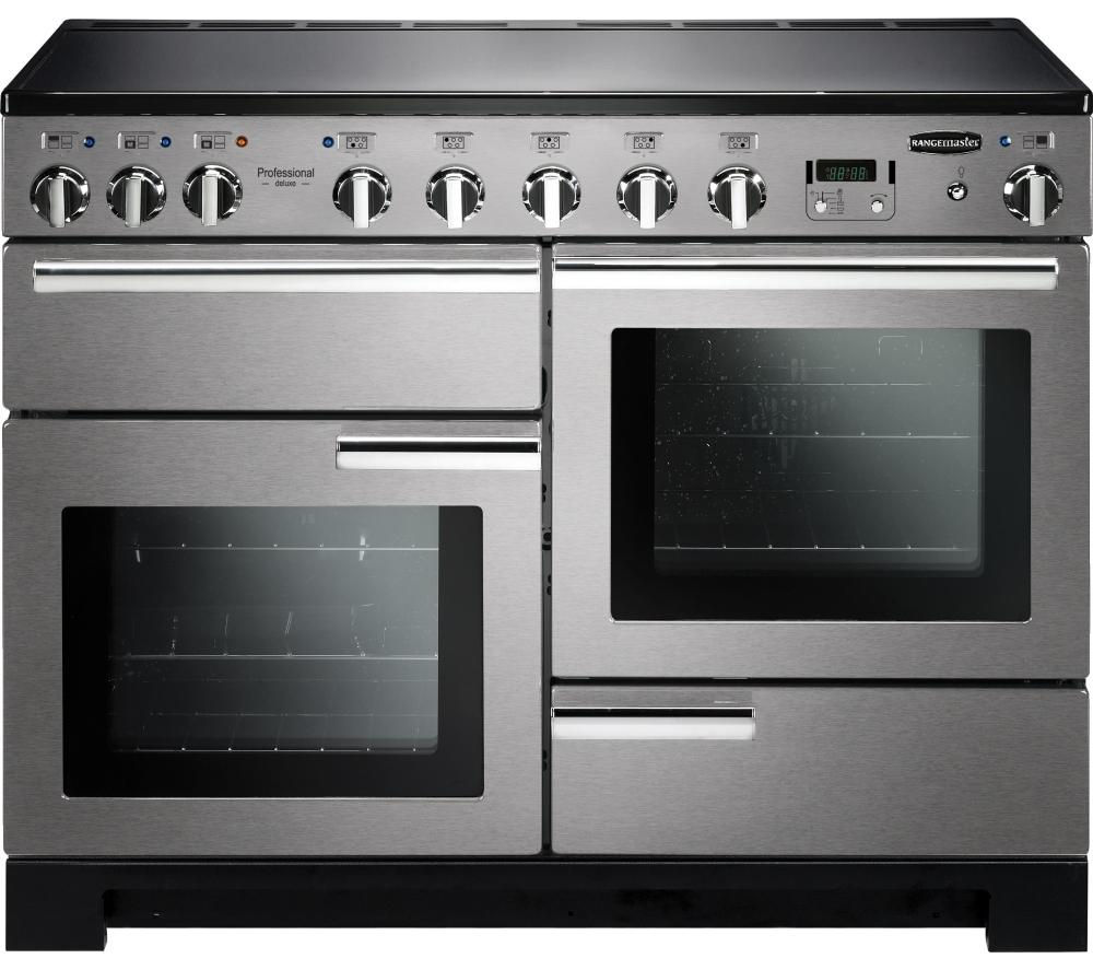 RANGEMASTER Professional Deluxe 110 Electric Induction Range Cooker – Stainless Steel & Chrome, Stainless Steel