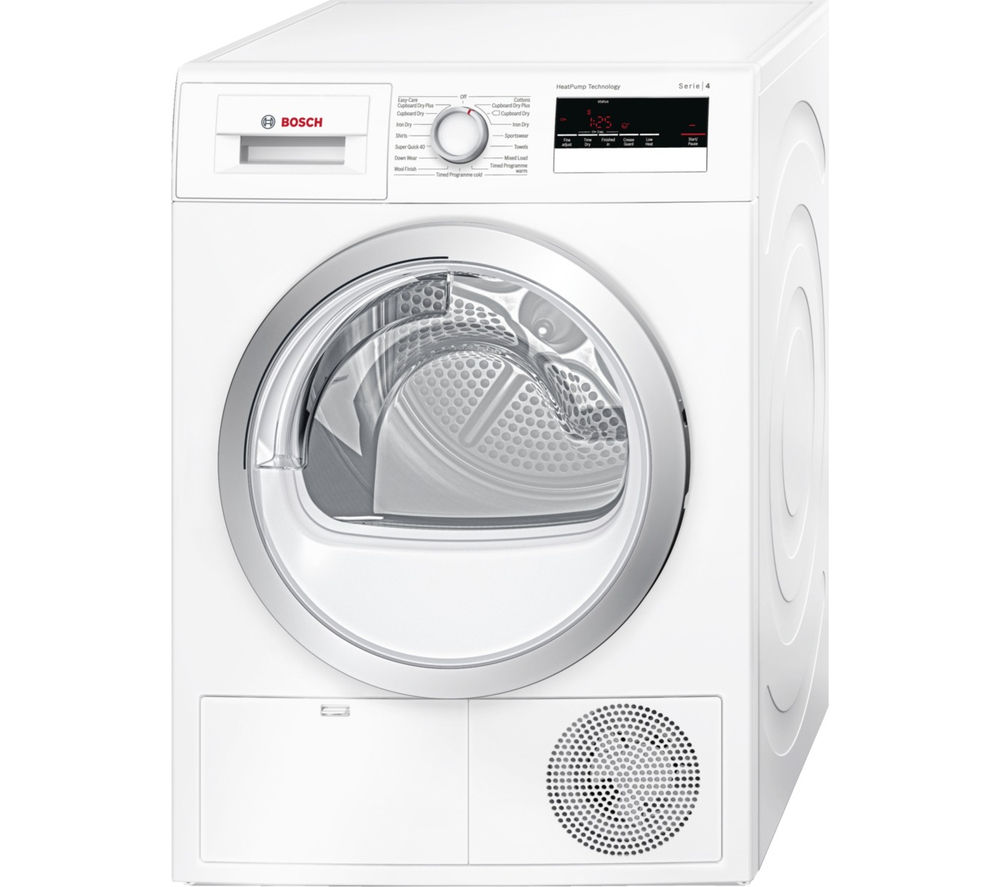 Bosch Tumble Dryer WTH85200GB Heat Pump  – White, White