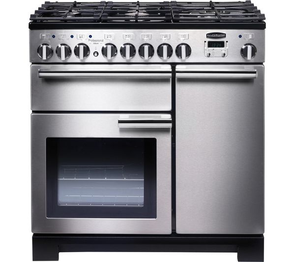 Rangemaster Professional Deluxe 90 Dual Fuel Range Cooker Stainless Steel