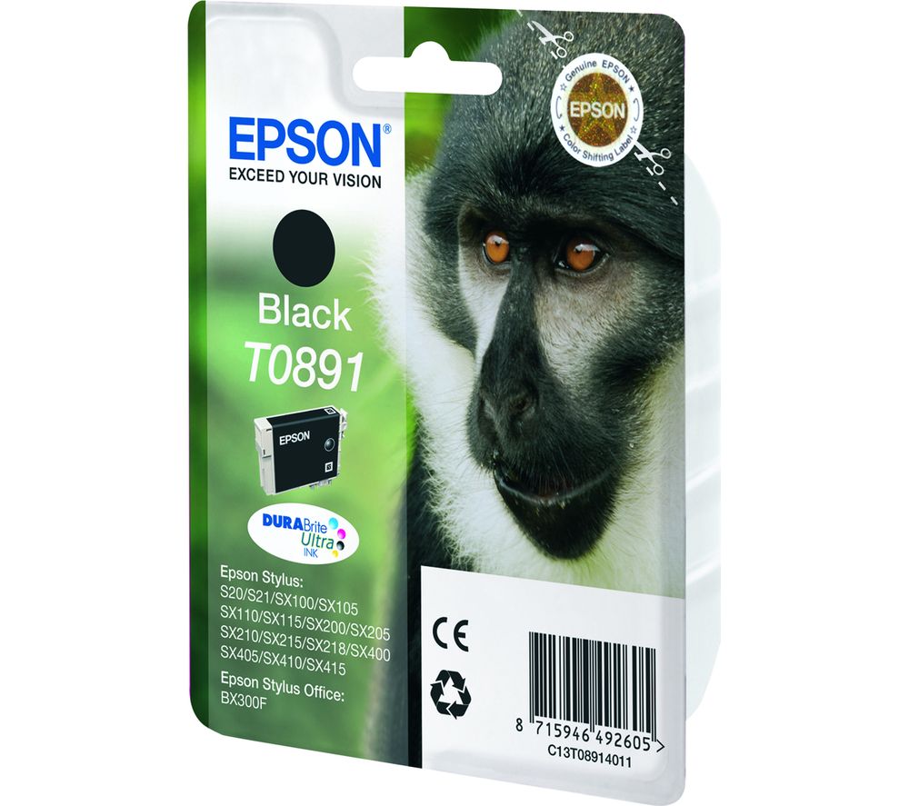 product image of EPSON Monkey T0891 Black Ink Cartridge, Black