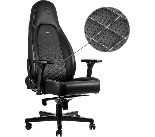 ICON Gaming Chair - Black & Platinum White, Black