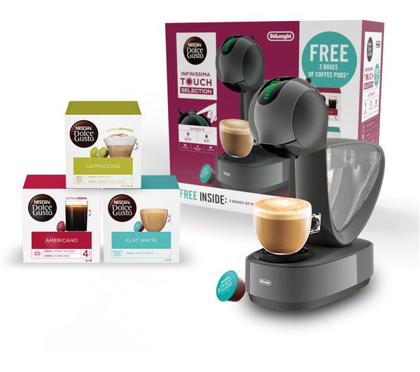 Dolce Gusto By Delonghi Infinissima Touch Edg268gy Coffee Machine Starter Kit Charcoal