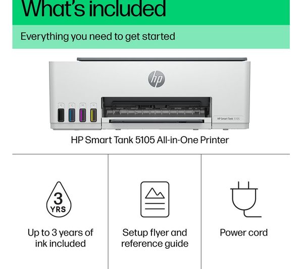 HP Smart Tank 5105 All In One Wireless Inkjet Printer 1F3Y3A BHC