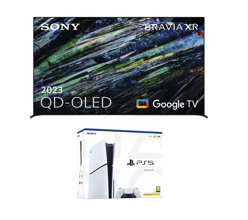 BRAVIA XR-55A95LU 55" Smart 4K Ultra HD HDR OLED TV & PlayStation 5 Model Group (Slim) Bundle