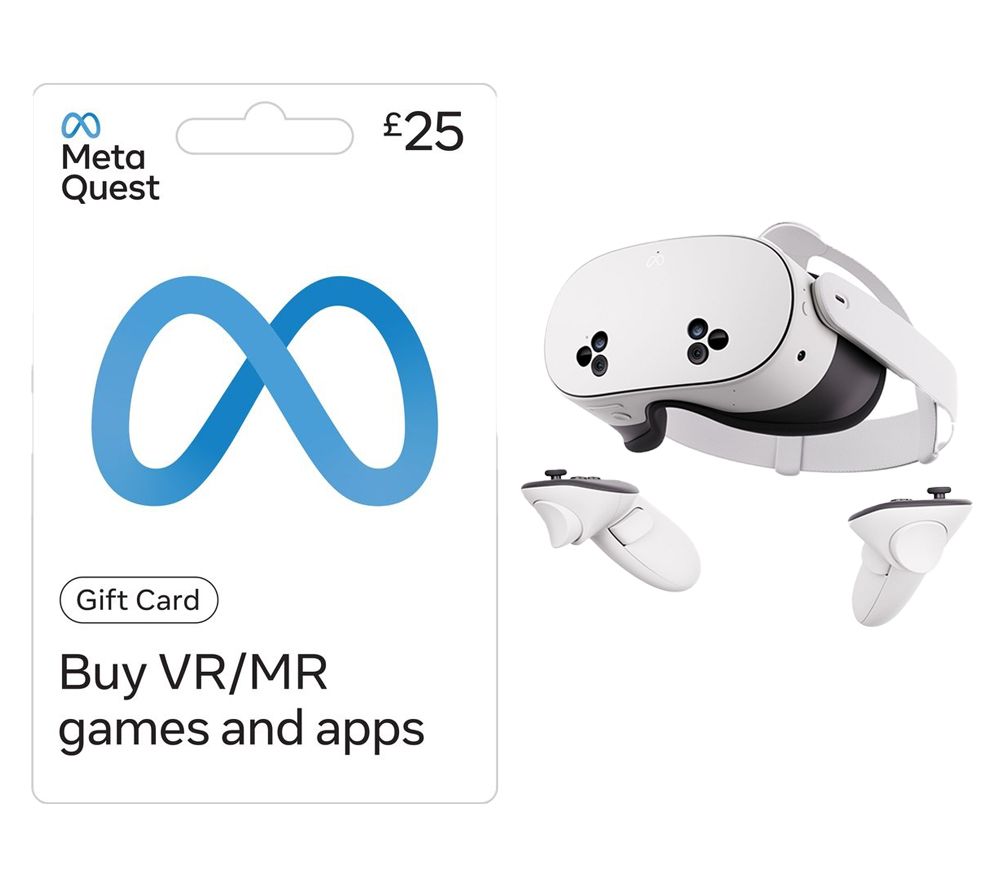 Quest 3S Mixed Reality Headset & £25 Meta Quest Gift Card Bundle - 128 GB