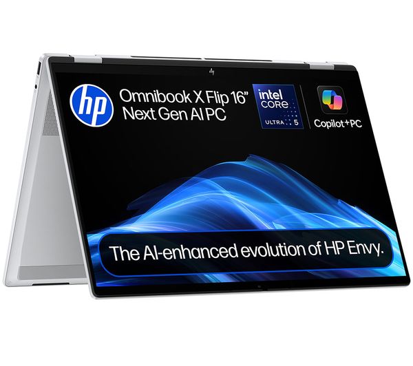 Hp Omnibook X Flip Ngai 16 2 In 1 Laptop Intel® Core™ Ultra 5 512 Gb Ssd Glacier Silver