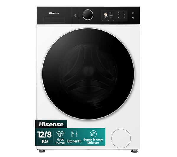 An image of HISENSE KitchenFit 5i Series WD5I1245BWRH WiFi-enabled 12 kg Washer Dryer - White