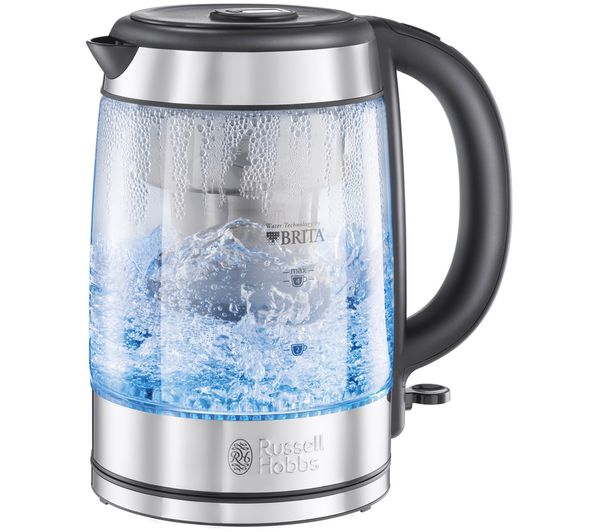 An image of RUSSELL HOBBS Brita Purity 20760-10 Glass Jug Kettle - Clear