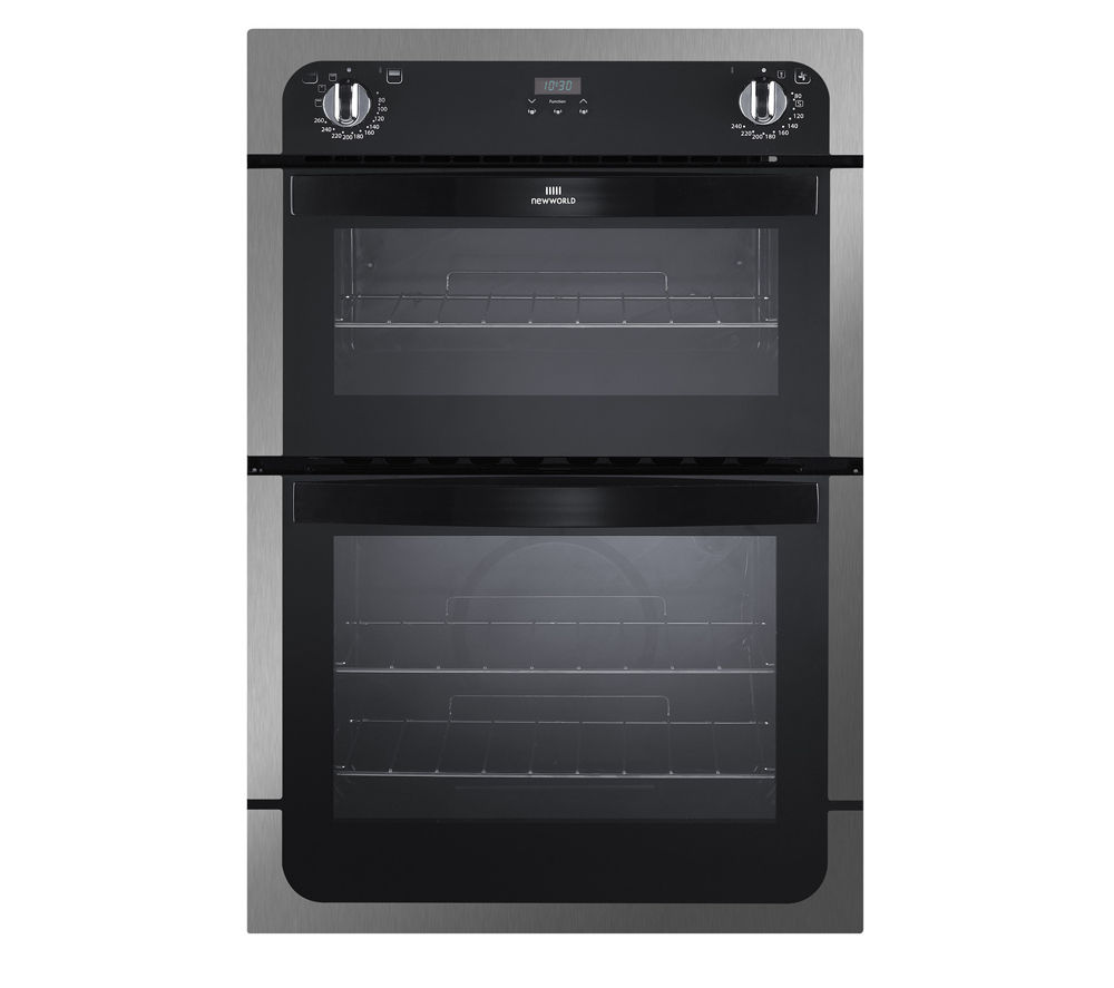 NEW WORLD NW901DOP Electric Double Oven – Black & Stainless Steel, Stainless Steel