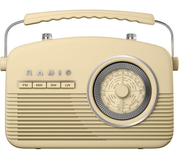 AKAI Retro A60010C Portable Radio - Cream, Cream