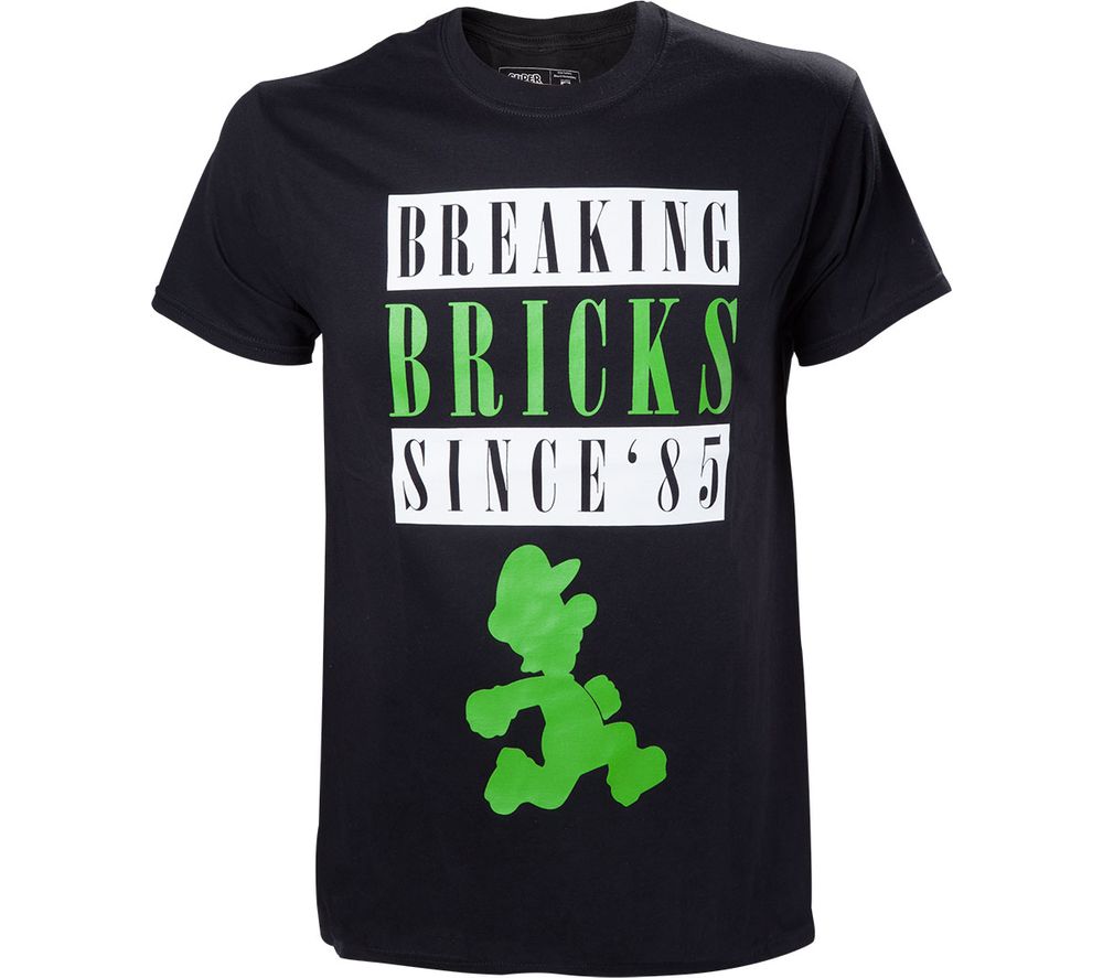 MARIO Luigi Breaking Bricks T-Shirt - XS, Green, Green