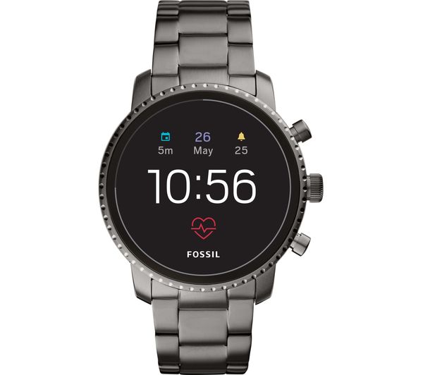 FOSSIL Q Explorist HR - Smoke, Stainless Steel Strap, Stainless Steel