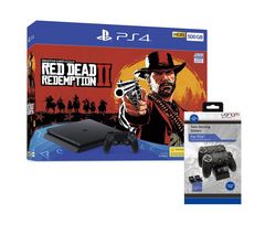 SONY PlayStation 4, Red Dead Redemption 2 & Twin Docking Station Bundle - 500 GB