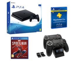 SONY PlayStation 4, Marvel's Spider-Man, Twin Docking Station & PlayStation Plus 3 Month Subscription Bundle - 1 TB