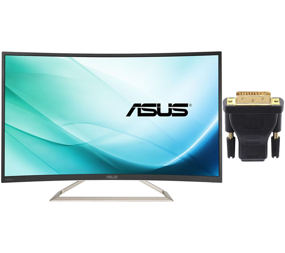 ASUS VA326NW Full HD 31.5" Curved LED Gaming Monitor & HDMI to DVI