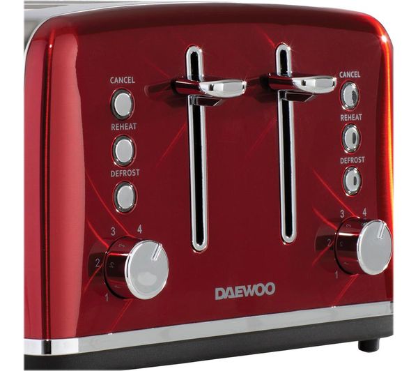 Buy DAEWOO Kensington SDA1587 4Slice Toaster Red Free Delivery