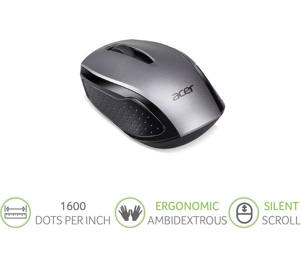 Buy ACER AAK970 Chrome Wireless Keyboard & Mouse Set Free Delivery