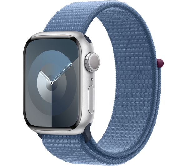Apple Watch Series 9 41 Mm Silver Aluminium Case With Winter Blue Sport Loop