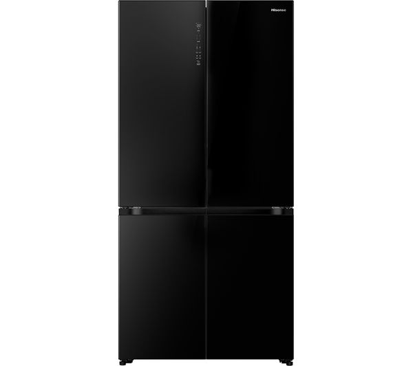 Hisense Kitchenfit Rq768n4gbe Multi Door Fridge Freezer Black Glass