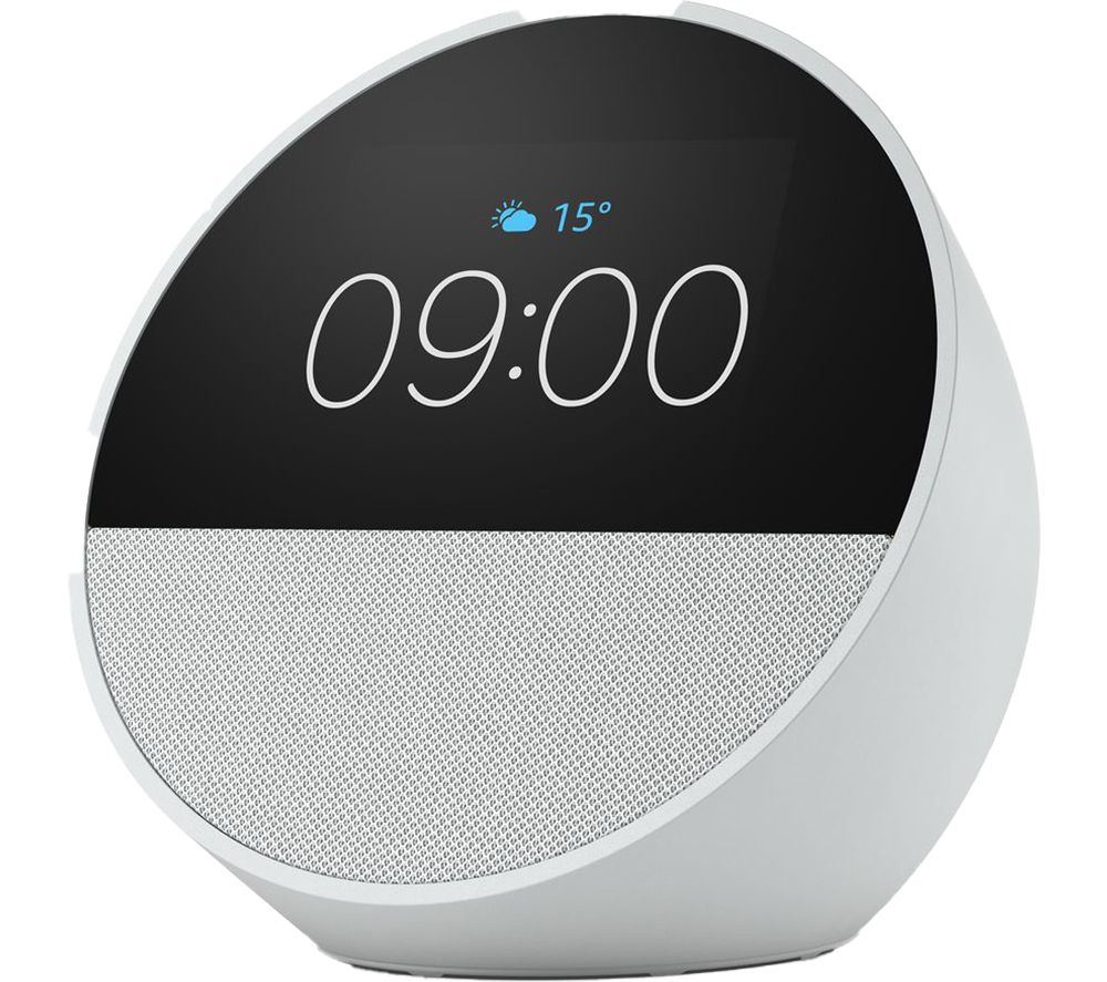 Echo Spot Smart Alarm Clock with Alexa - Glacier White